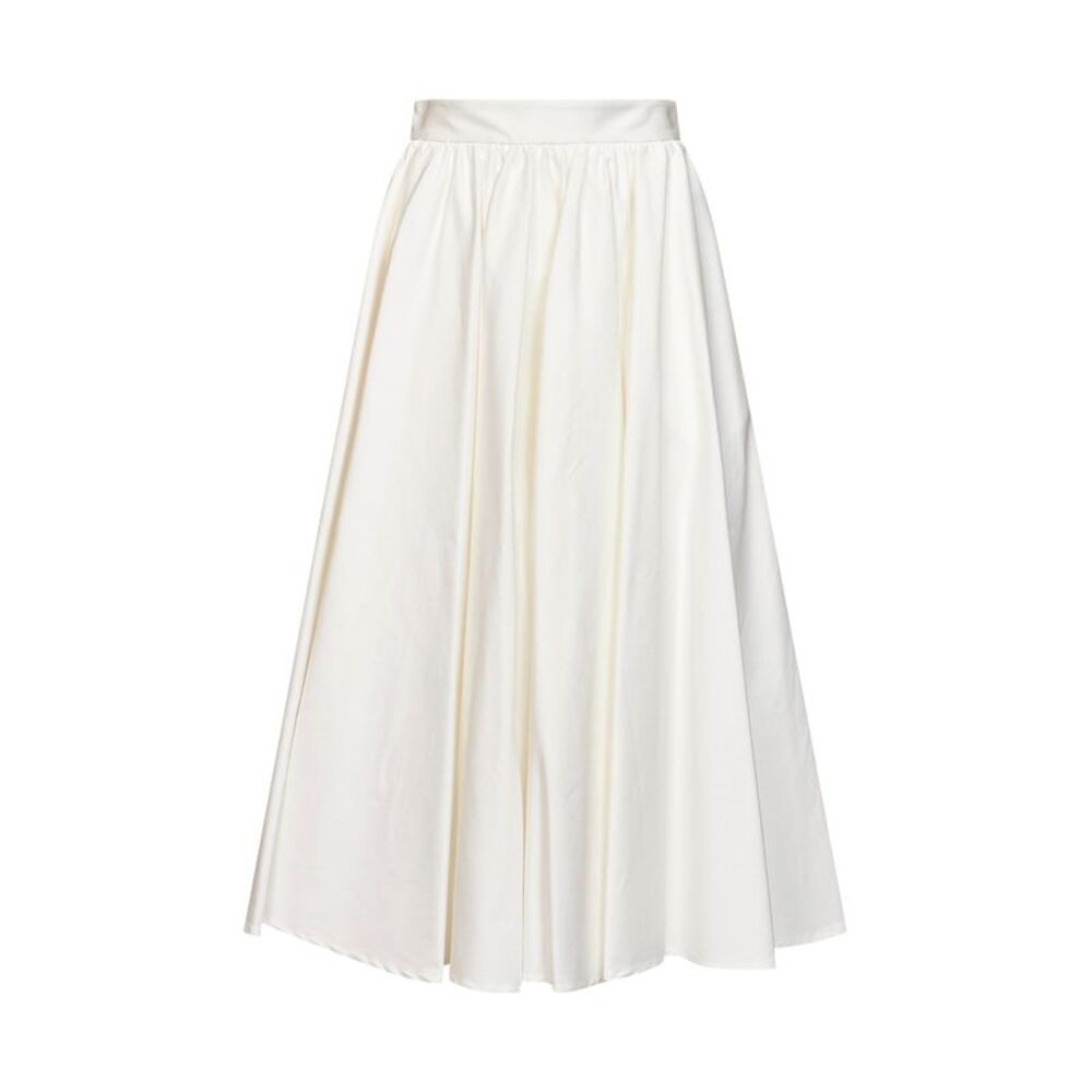 Blanca Vita Women White Stretch Poplin Golia Full Midi Skirt